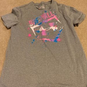 Girls Under Amour Softball Tee
